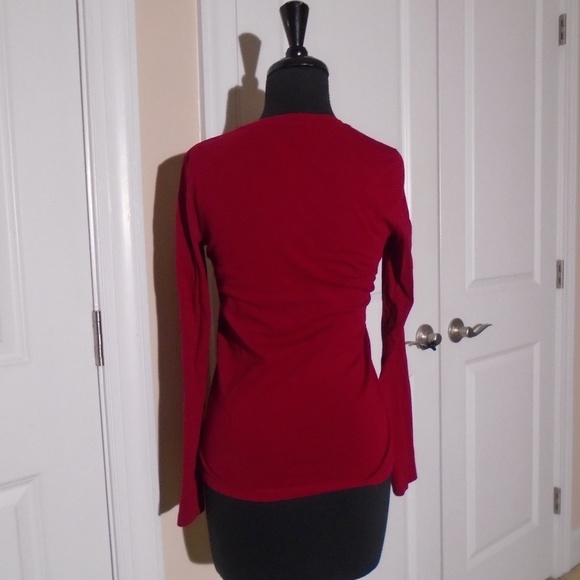 LACOSTE Long Sleeve V-Neck Cotton Tee 34~XS/S - Picture 7 of 7